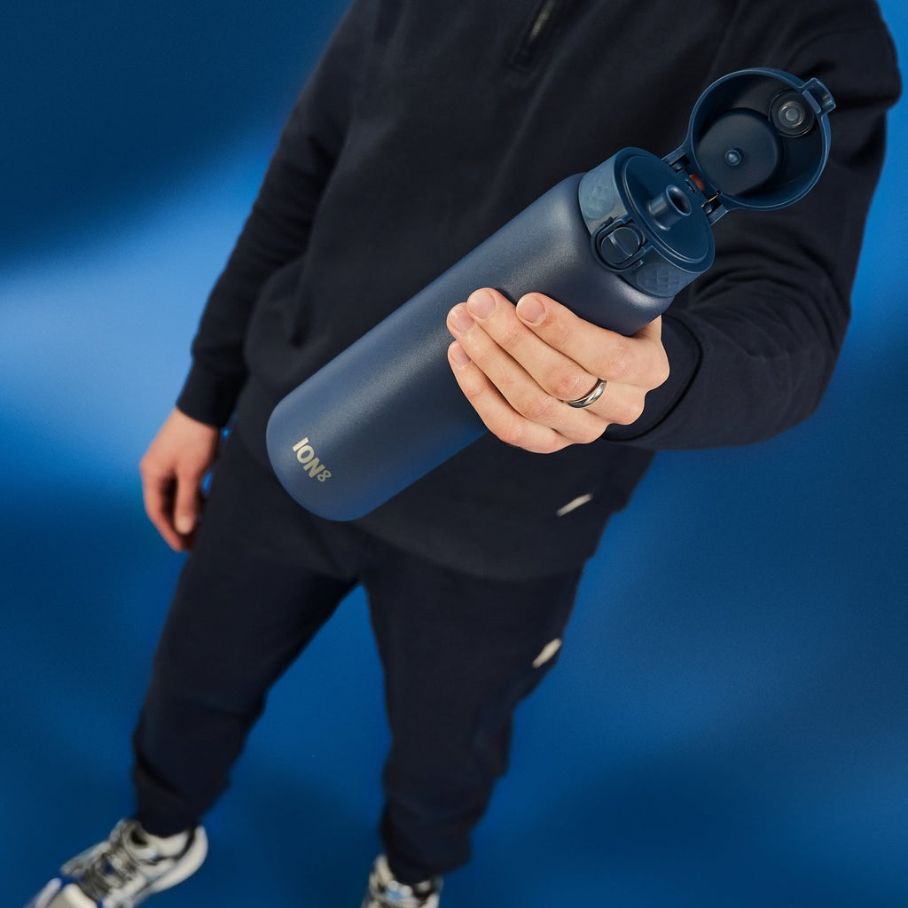 Double-Insulated Leak-Proof Thermal Water Bottle (1L, Ash Navy)