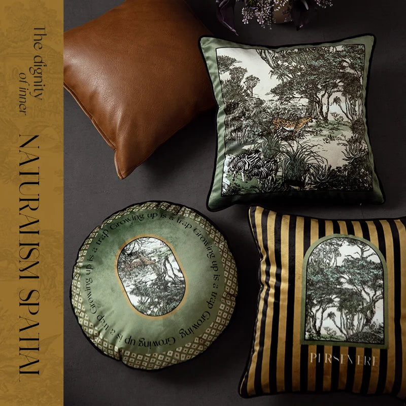 Green Jungle Wild  Cushion Cover